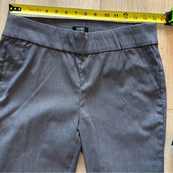 Jones New York Gray Micro Plaid Pull on Stretch Career Trousers Women’s 8 EUC - Picture 7 of 10